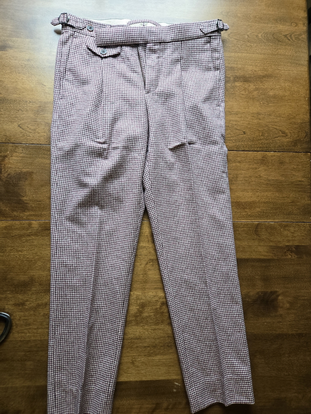 Suitsupply Firenze Trousers Mens 28 Italy E Thomas Wool Slim Fit Side Tab